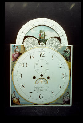 Walker & Finnemore, Birmingham: Arched with moon dial, 1808–11 / Clockmaker: Owen Davies, Llanidloes, 1828–56