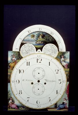 William, Caleb and Joshua Nicholas, Birmingham: Arched with moon dial, 1815–20 / Clockmaker: William Nicholas, Birmingham, 1787–1824