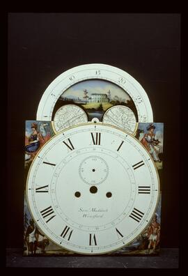 Eli Felton, Birmingham: Arched with moon dial, 1825–30 / Clockmaker: Sam Maddock, Winsford, 1834