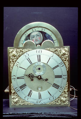Unknown maker: Brass arched moon dial / Clockmaker: Samuel Wright, Northwich, 1757