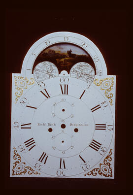 James Wilson, Birmingham: Arched with moon dial, 1780–85 / Clockmaker: Richard Birch, Birmingham, 1776–87