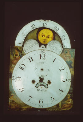 Unknown maker, Birmingham: Arched with moon dial / Clockmaker: William Scott, Ballygowan, 1782–1834