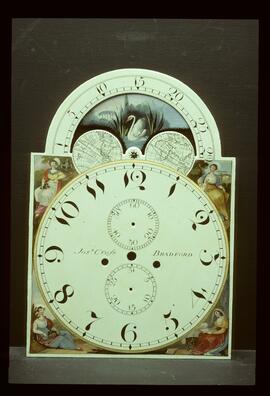 Samuel Wilkes or Wilkes & Son, Birmingham: Arched with moon dial, 1828–52 / Clockmaker: Joshua Cross, Bradford, 1830