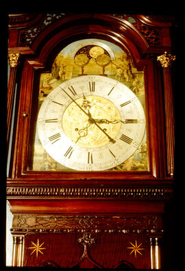Unknown maker: Brass arched moon dial / Clockmaker: William Kirk, Stockport, 1760–95