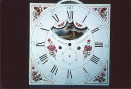James Wilson, Birmingham: 12 o'clock moon dial, 1789 / Clockmaker: Thomas Barrow, Stockport, 1784