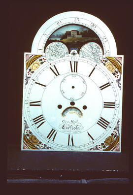 William Finnemore, Birmingham: Arched with moon dial, c.1820 / Clockmaker: Geo. Moss, Carlisle, 1814–20