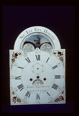 James Wilson, Birmingham: Arched with moon dial, 1780s / Clockmaker: John Thomson, Lesslie, 1789