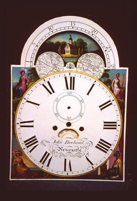 Walker & Hughes, Birmingham: Arched with moon dial, 1834 / Clockmaker: John Beeland, Newcastle–under–Lyme, 1834–73