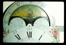 James Wilson, Birmingham: Arched with moon dial (arch detail), 1780s / Clockmaker: Martin Shreiner, Lancaster, USA, 1767–1866